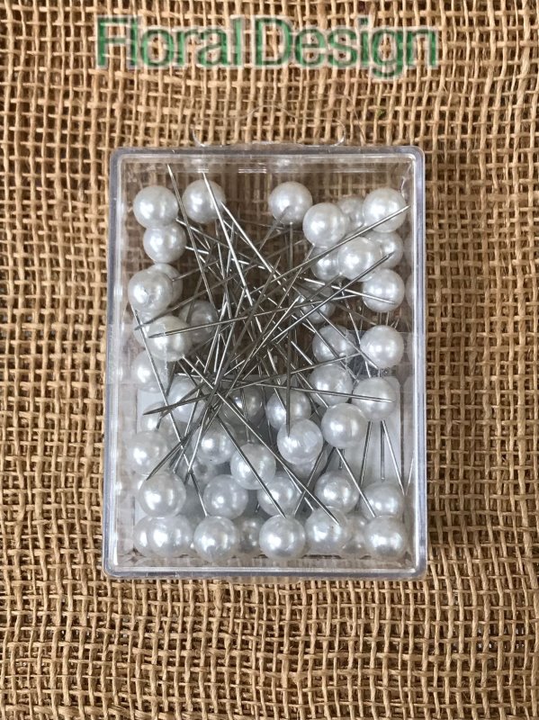 Perličky 10mm / špendlík 60mm bílá 50ks