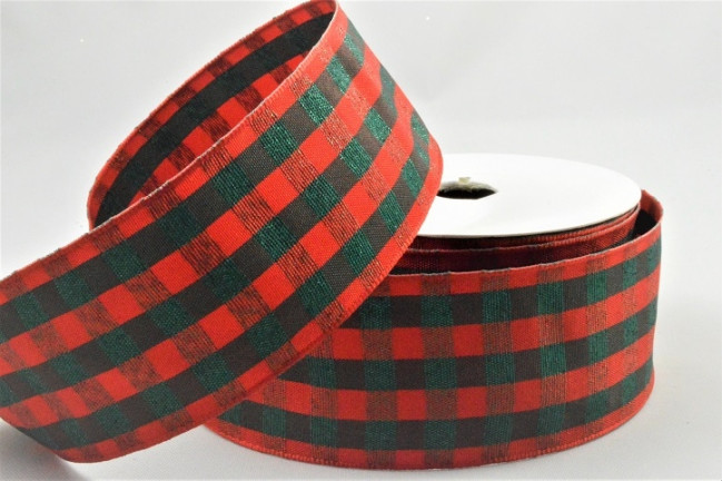 Stuha jutová 40mm x 11m vánoční červená/zelená