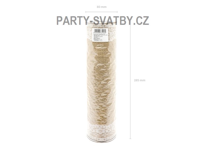 Stolní běhoun 28cm x 2,75m krajka po stranách