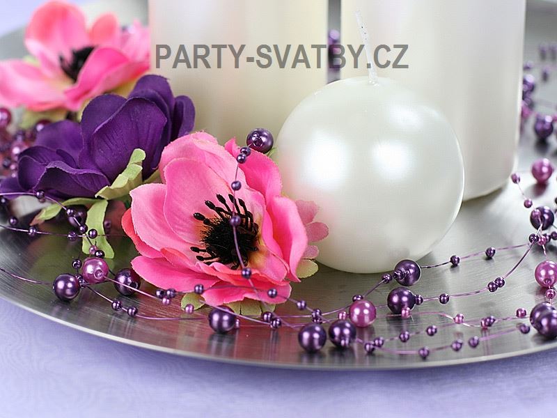 Gerlanda / perličky 130cm světle zelená 5ks